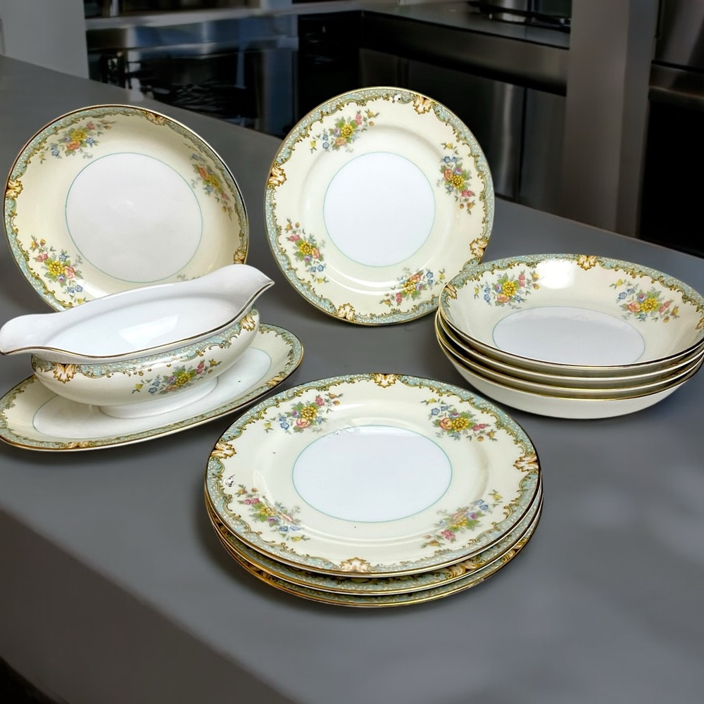 🌺Noritaki “Lanare” Bowls/Plates & Server